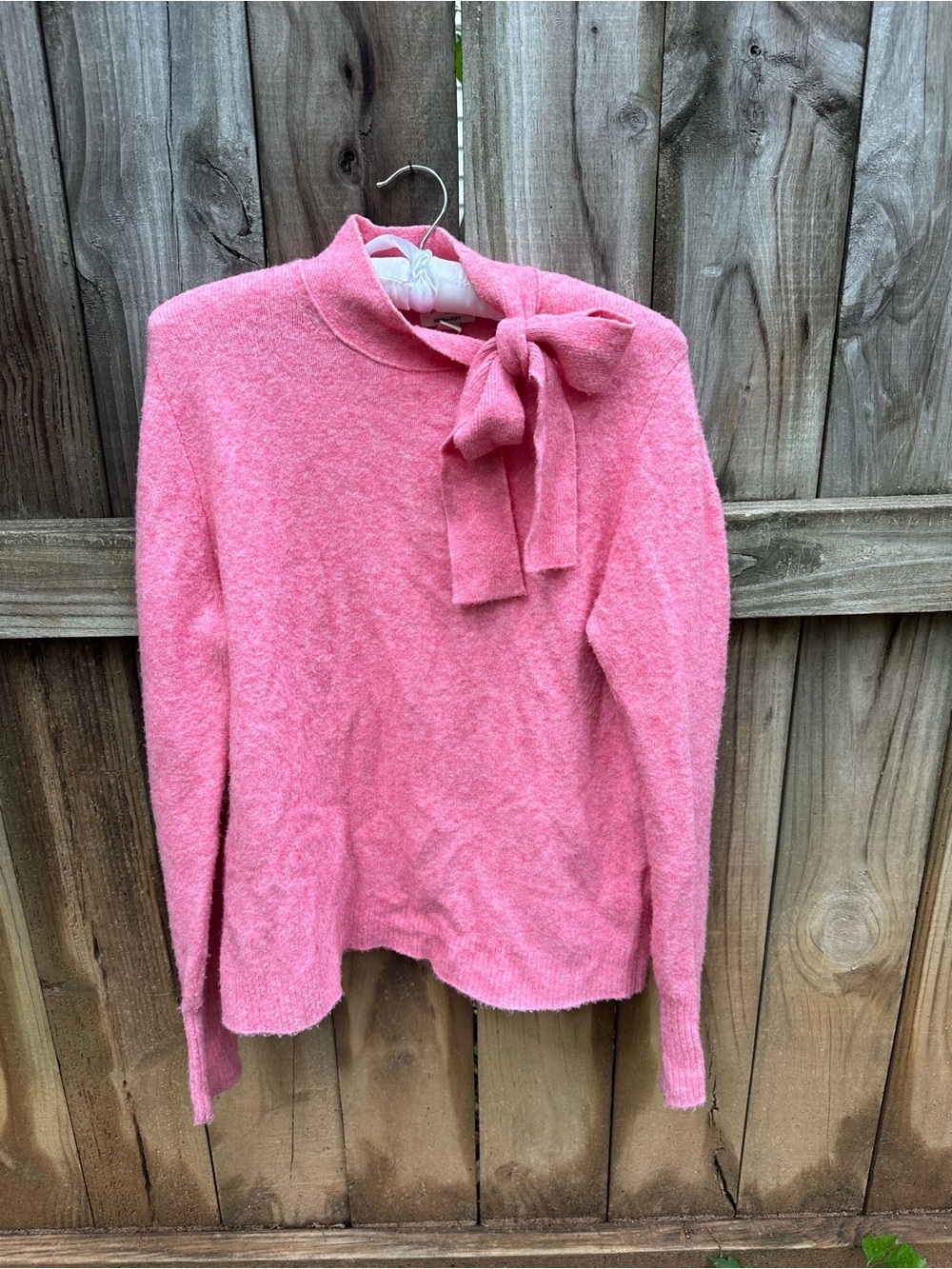 J. Crew pink side tie sweater
